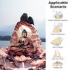 1pc Buddha Lotus Outdoor Flannel Blanket Soft Warm All-Season Throw for Sofa Bed Car Camping Office, Cozy Gift Idea1255S