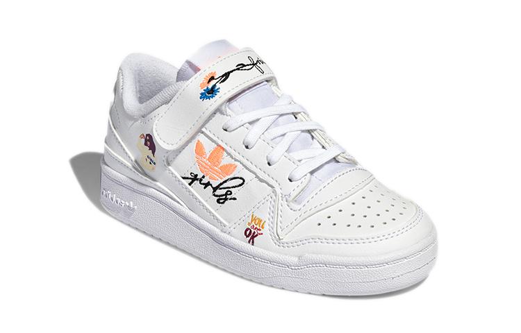 adidas Оригиналы FORUM Low C Удобные Устойчивые к истиранию Низкие Кеды для скейтбординга Белые Детские Возраст 3 7 Лет H01454