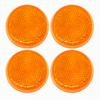 4Pcs Plastic Adhesive Reflectors Self Adhesive Warning Reflectors Round Safety Reflectors  Trucks