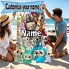 Custom Name Personalized Labubu Print Beach Towel, for Trip Camping Beach Party Home Decor, Birthday Gift for Family & Friends