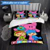 3PCS Pocoyo's Colorful Adventure Bedding Set 2D Printing (Includes 1 Duvet Cover + 2 Pillowcases Coreless), Bedroom decor,Fan gift
