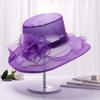 Fashion summer organza hat women flower UV protection beach gauze hat sunshade big brim hat