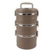 Stackable Lunch Box 304 Stainless Steel 3 Layers Leakage Proof Round Insulated Food Container for Work School Travel