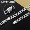 925 Sterling Silver 16/18/20/22/24 Inch 8MM Flat Sideways Figaro Chain Necklace For Woman Man Fashion Wedding Jewelry