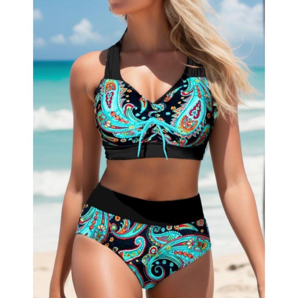 Раздел Бикини Европа и США Сексуальный купальник с разрезом и высокой талией Бикини