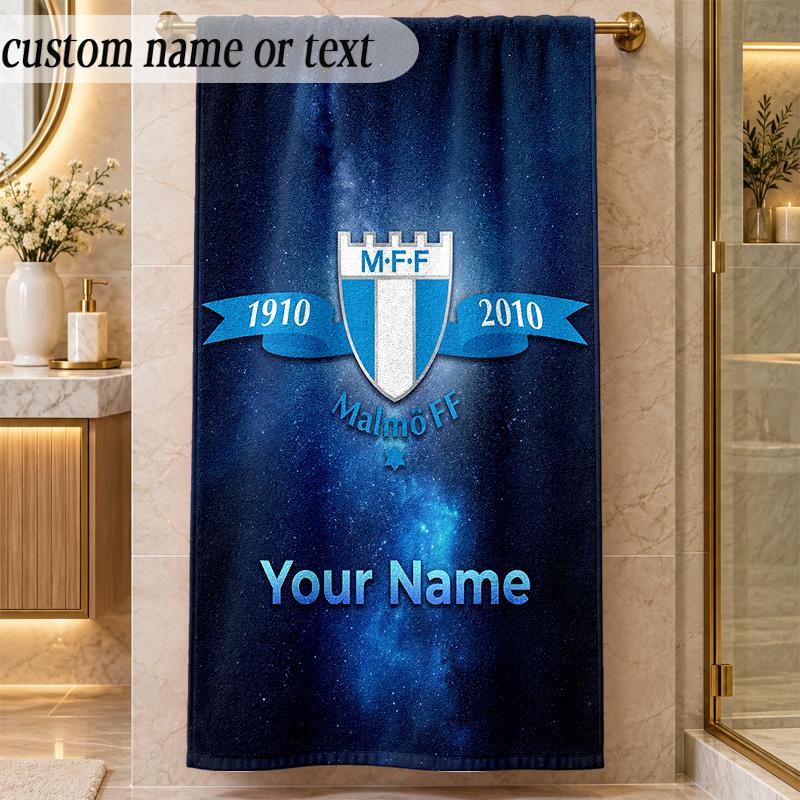 Beach TowelMalmö FF Custom Name Text Personalized Soft Towel for Beach Pool Indoor Home Decor Gift