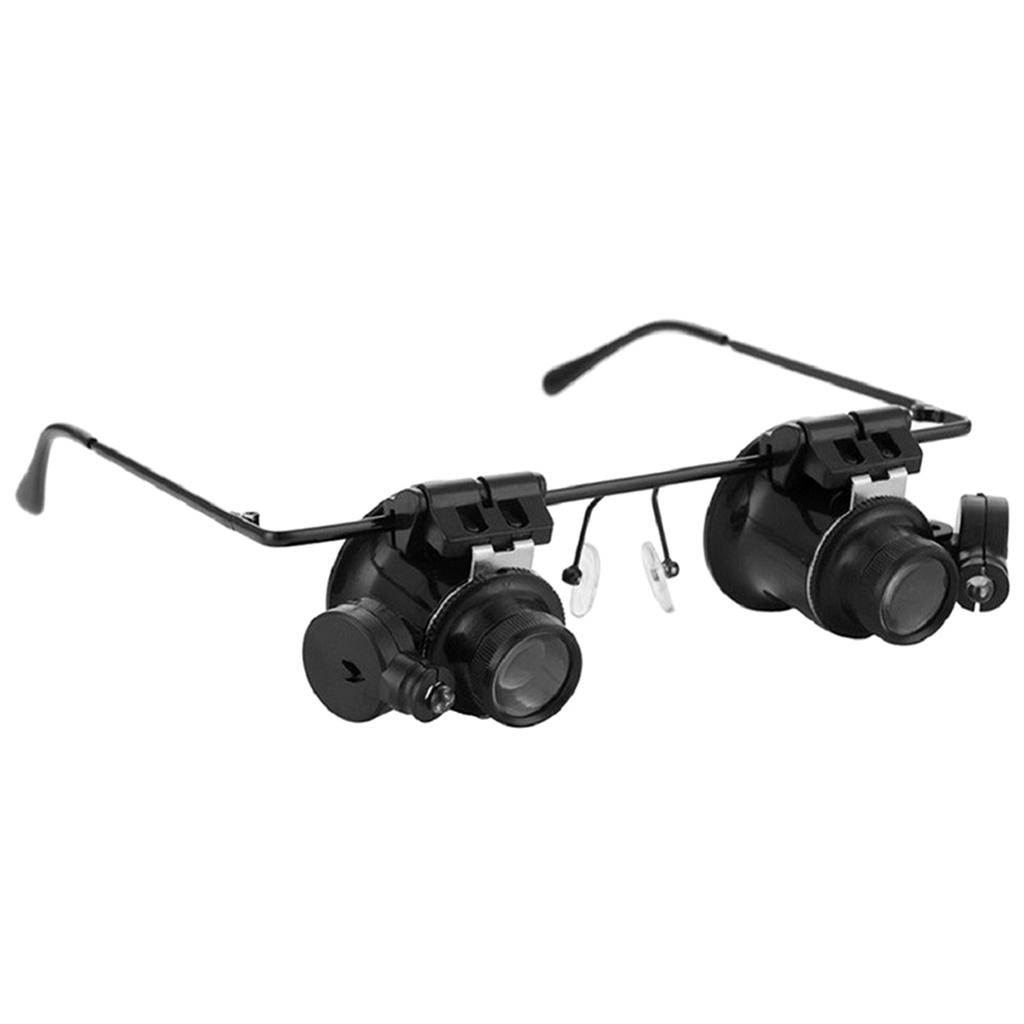 20X Magnifying Glasses Head Loupe LED Light Head-mounted Magnifier Hands- Repairing for Clock Watch Electronic Instrument