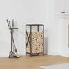 VidaXL Firewood Rack Black 34x25x70 Cm, Fireplace Log Holder, Log Holder, Log Rack, 864319