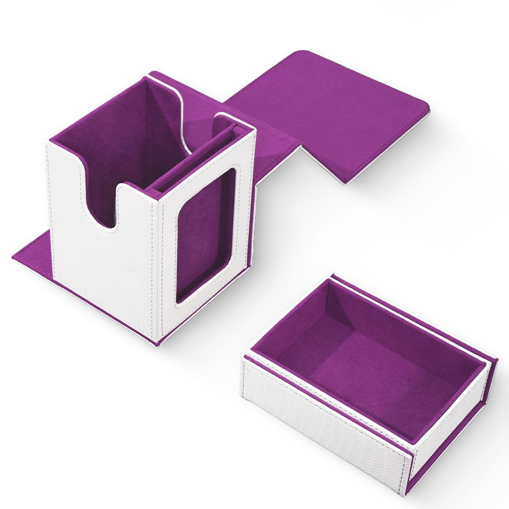 Commander Deck Box with Display Window, Card Deck Box Holds 100+ Double-Sleeved Cards with Dice Tray