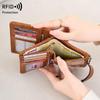 Женский кожаный кошелек-трифолд с защитой от RFID и множеством отделений для карт - Ретро европейский и американский стиль