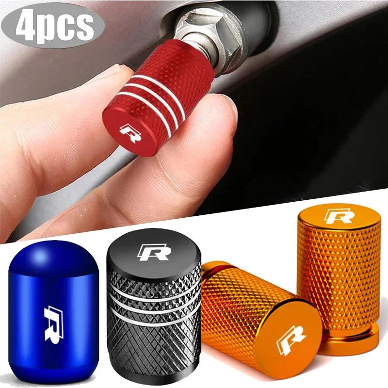 4pcs Car Styling Wheel Tire Valve Stem Caps Covers Tyre Rim Air Port Stems Cap for Volkswagen VW R Line Rline Golf Polo Passat