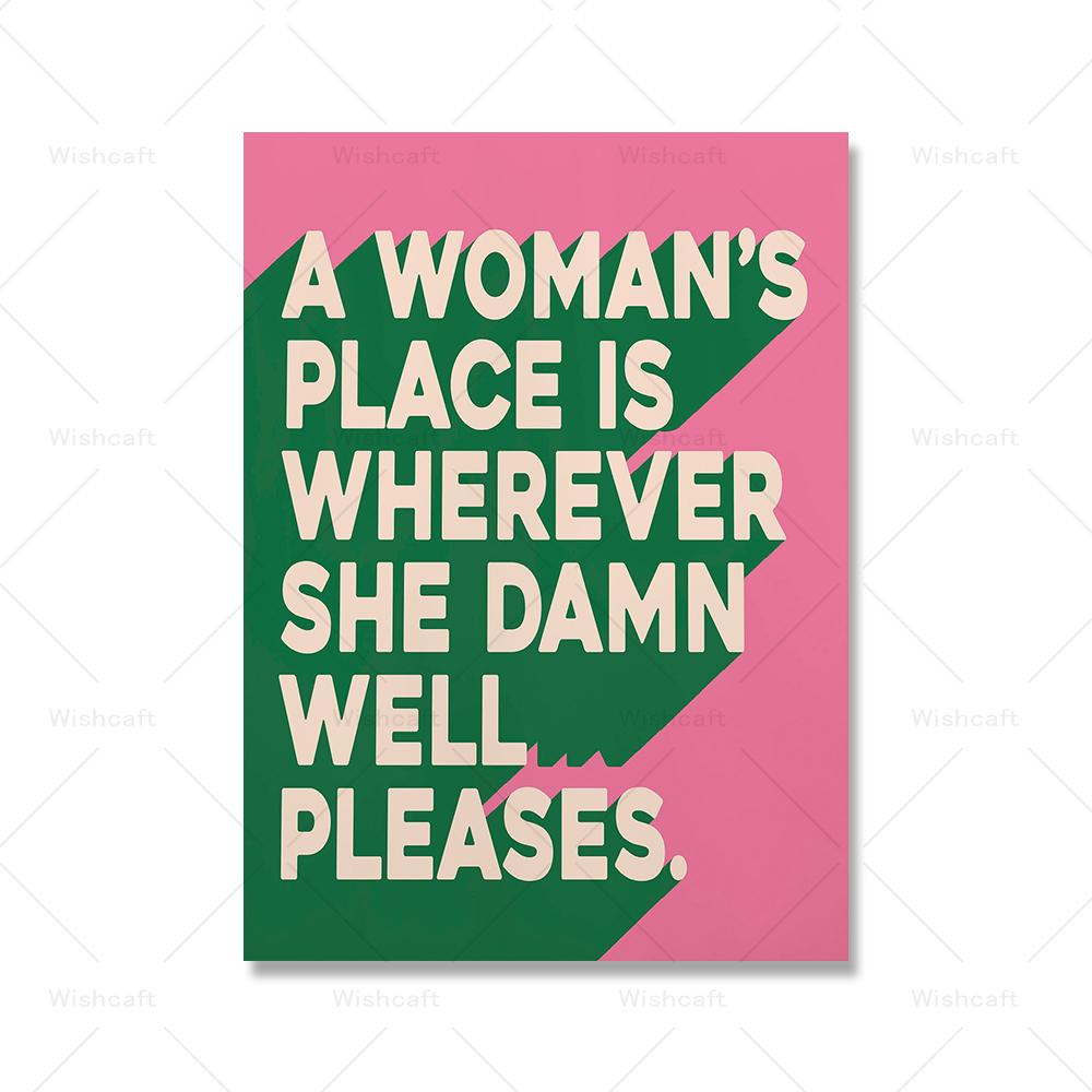 Феминистский художественный принт, типография, красочный постер, яркий декор для спальни, консервативный декор комнаты, настенная живопись на холсте, подарки для нее