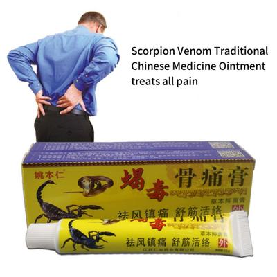 Крем от боли в костях с ядом скорпиона. Мазь традиционной китайской медицины рассеивает ветер, снимает боль, расслабляет сухожилия и активизирует коллатерали.