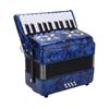 Accordion 22 Keys 8 Bass Celluloid Musical Instrument Toy for Home Stage PerformanceDark Blue