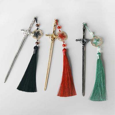Панк Металл Меч Кисточки Заколка для волос Китайский стиль Простые палочки для волос для женщин Инструменты для дизайна причесок своими руками Аксессуары