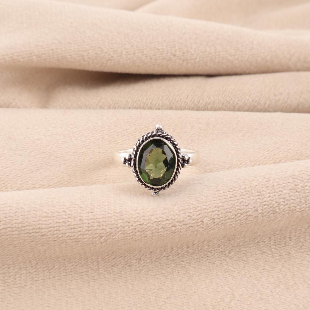 Зеленый Турмалин Драгоценный Камень 925 Стерлинговое Серебро Ювелирные Изделия Ручной Работы Кольцо Женский Подарок RR-9-48