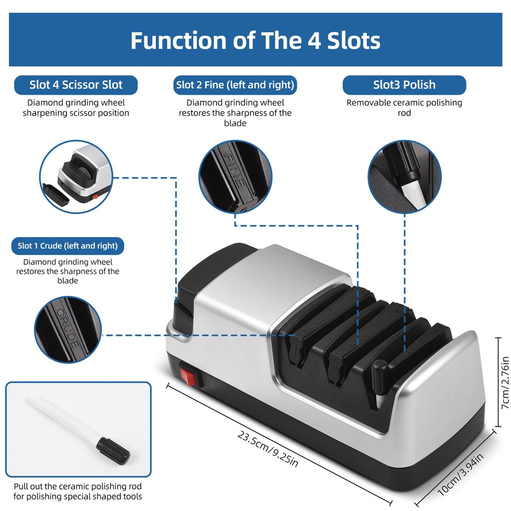 4 в 1 кухонные ножи заточка электрическая система заточки ножей с алмазными абразивами заточка и полировка кухонный инструмент