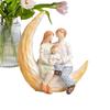 Фигурки Матери и Дочери Скульптура Родителей и Детей из Смолы Декорация Семейная Тема Ручная Роспись Статуэтки Пары Домашний Декор