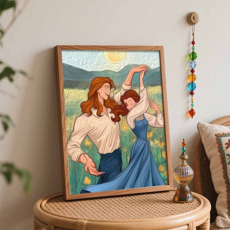 Disney oil painting Beauty and the Beast handmade diy art painting home decoration
