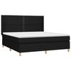 3131931 vidaXL Lit à sommier tapissier avec matelas Noir 180x200 cm Tissu