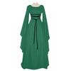 Women Vintage Costumes Sexy Long Sleeve Lace-Up Medieval Gothic Floor Length Dresses Cosplay Retro Long Maxi Dress