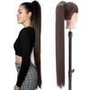 Long Straight Natural Ponytail Clip In Pony Tail Hair Extensions Wrap On Synthetic Hair Piece