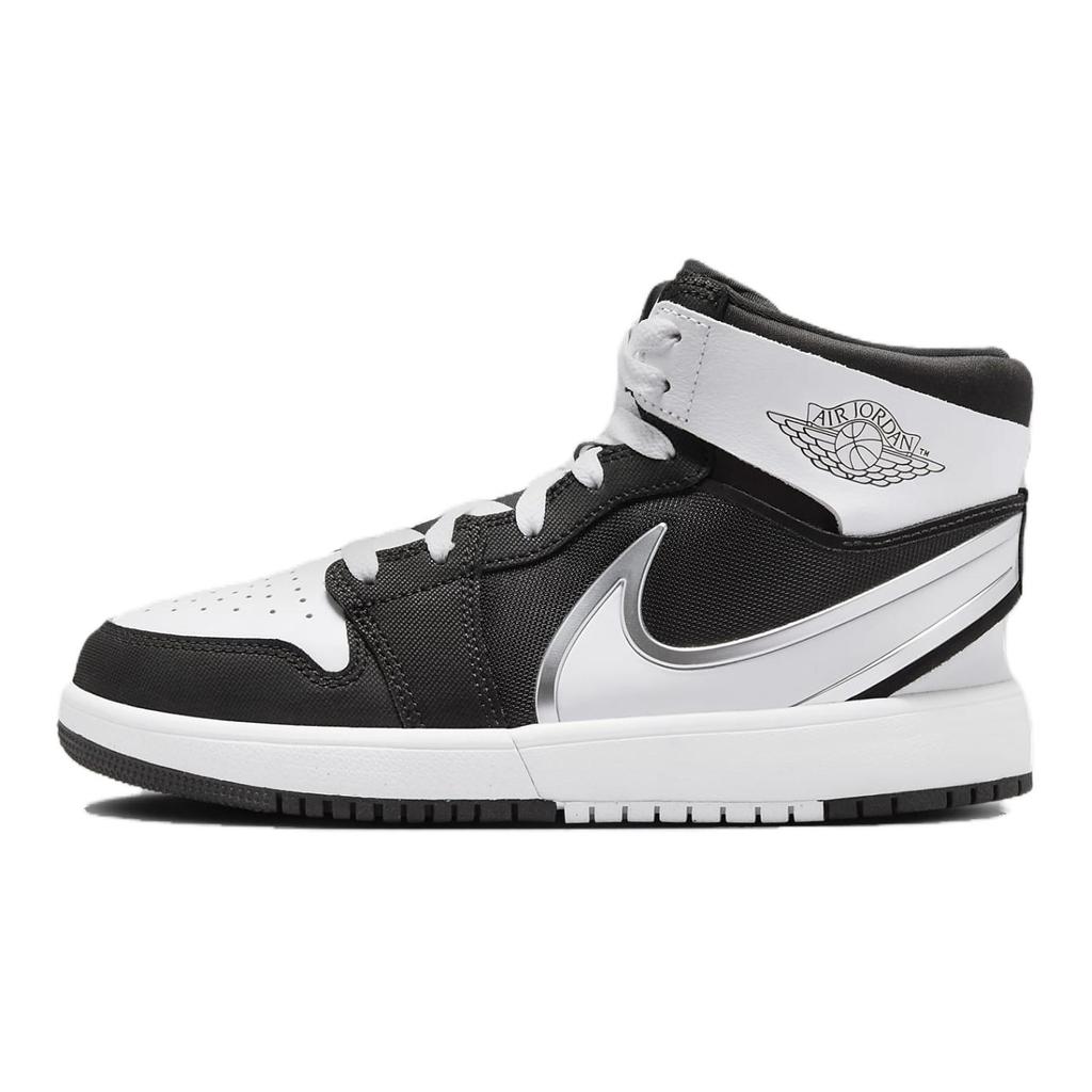Jordan Air Jordan 1 Slip Resistant Abrasion Resistant Mid top Children's Basketball Shoes Black FQ1281-001
