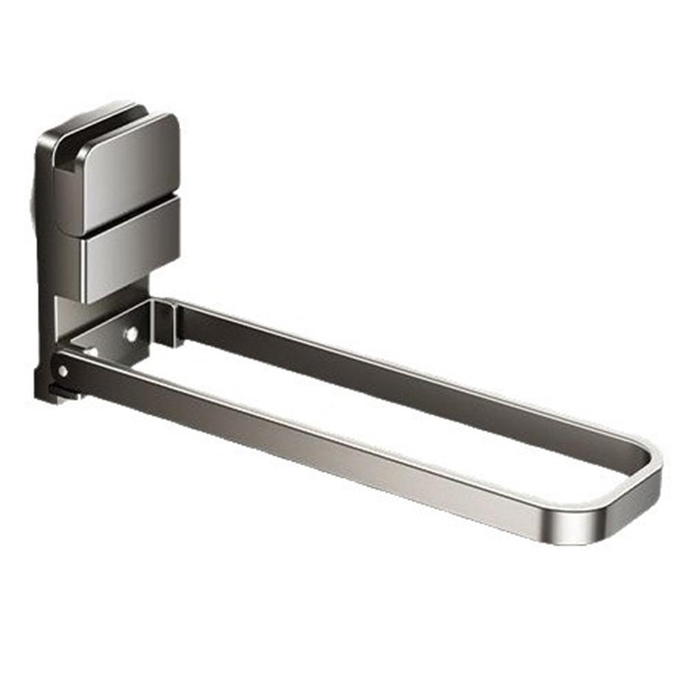 Carbon Steel Suction Cup Towel Hanger Compact Design Damage-Free Folding Towel Rack Moisture-Resistant Space Saving