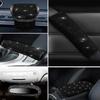 Diamond Crystal Women Car Accessories Handbrake Gear Shift Rearview Mirror Armrest Mat Shoulder Pad Black Auto Decoration