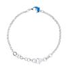 Children's Bracelet - LÉA &; ARTHUR - Blue Dolphin Motifs - Rhodium-Plated 925 Silver - Adjustable Length 13-15cm