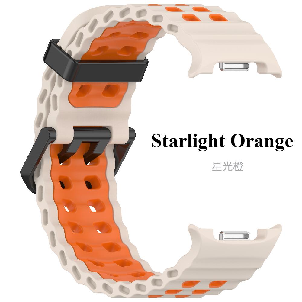 Морской ремешок для Samsung Galaxy Watch 8 Classic Аксессуары Двухцветный Спортивный силиконовый браслет Ремешки для Galaxy Watch 8 40 мм 44 мм