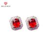 Fashion Ruby Women’s Earrings With Zircon Red Gemstone Jewelry For Wedding Party Engagement
