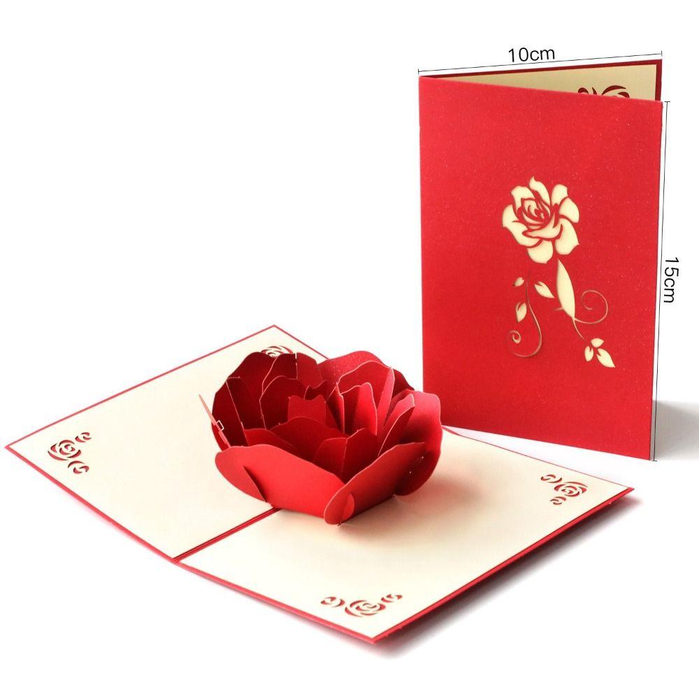 Handwriting 3D Pop-Up Valentine's Day Cards 3D Love Postcard Festival Decoration