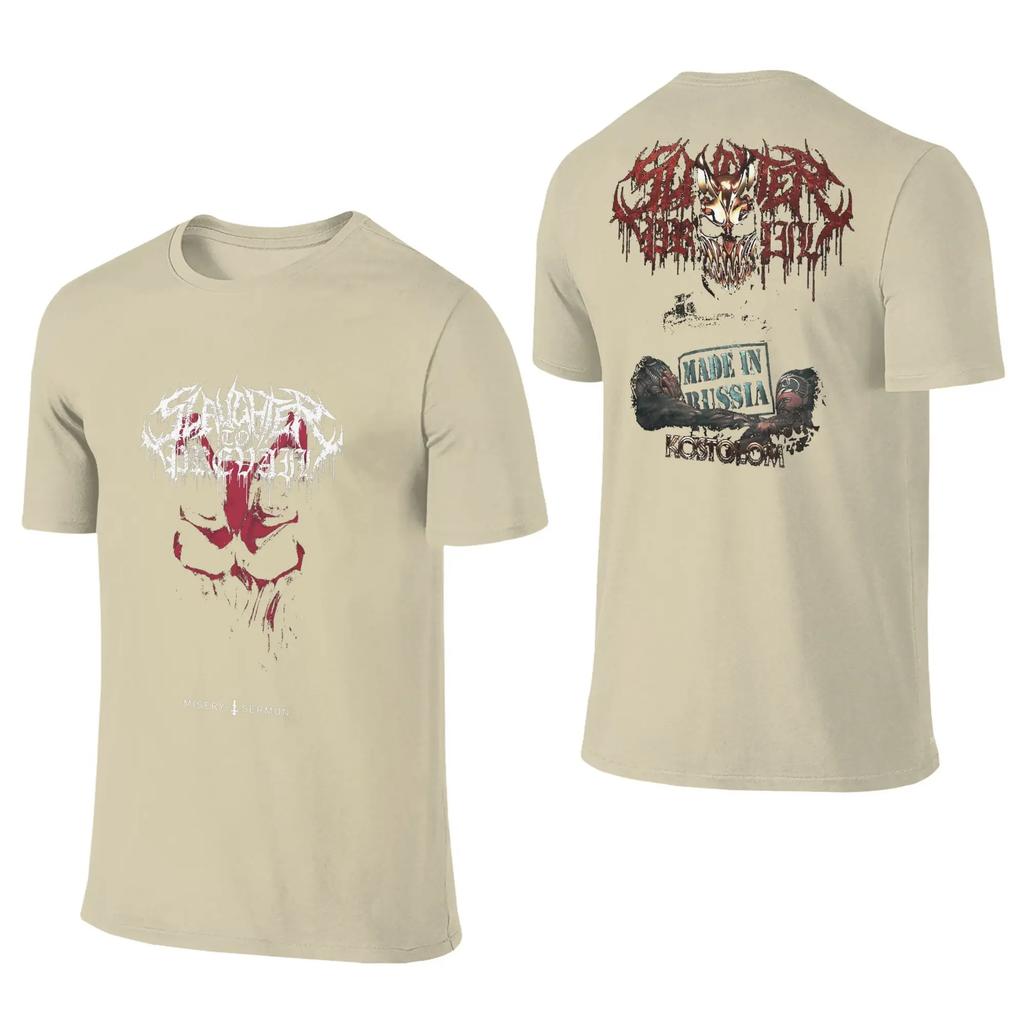 SLAUGHTER TO PREVAIL Футболка Хлопок 100% Мужская Пляжная Уличная Одежда Футболки Круглый Вырез Харадзюку Футболки Оверсайз Повседневная Одежда