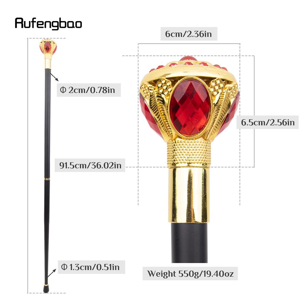 Золотой Красный Цветочный Шар Модная Трость Декоративная Трость Косплей Винтажная Вечеринка Модная Трость Посох 91 см