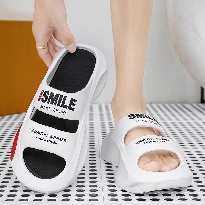 TUINANLE Парные тапочки на толстой подошве 5 см, нескользящая пляжная обувь на платформе, женские мужские тапочки из ЭВА с буквенным принтом