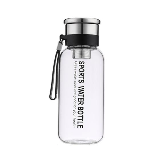 Бутылка для воды из боросиликатного стекла с широким горлом, не содержит BPA, пищевой термостойкий герметичный чайник для питья, контейнер для воды с крышкой