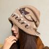 Big head circumference stacking hat women's small face new autumn and winter windproof ear protection wool hat versatile knitted hat
