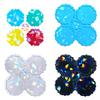Crystal Coaster Mold 4-Cavity Flower Shaped Holographic Resin Molds Silicone Jewelry Making Epoxy Mould Decorative DIY
