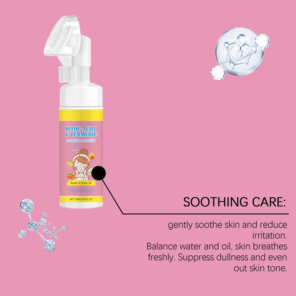 100ml Kojic-Acid Gingers Mousses Facial Cleanser, Moisturizing, Locking Water Temperature And Cleaning Skin Foam Facial Cleanser