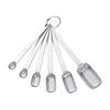 Set of 6 Measuring Spoons, Condiment Spoons, and Cooking Spoons, Made of 18-8 Stainless Steel, Convenient Small Items, Compact Storage, Non-Slip, Styl