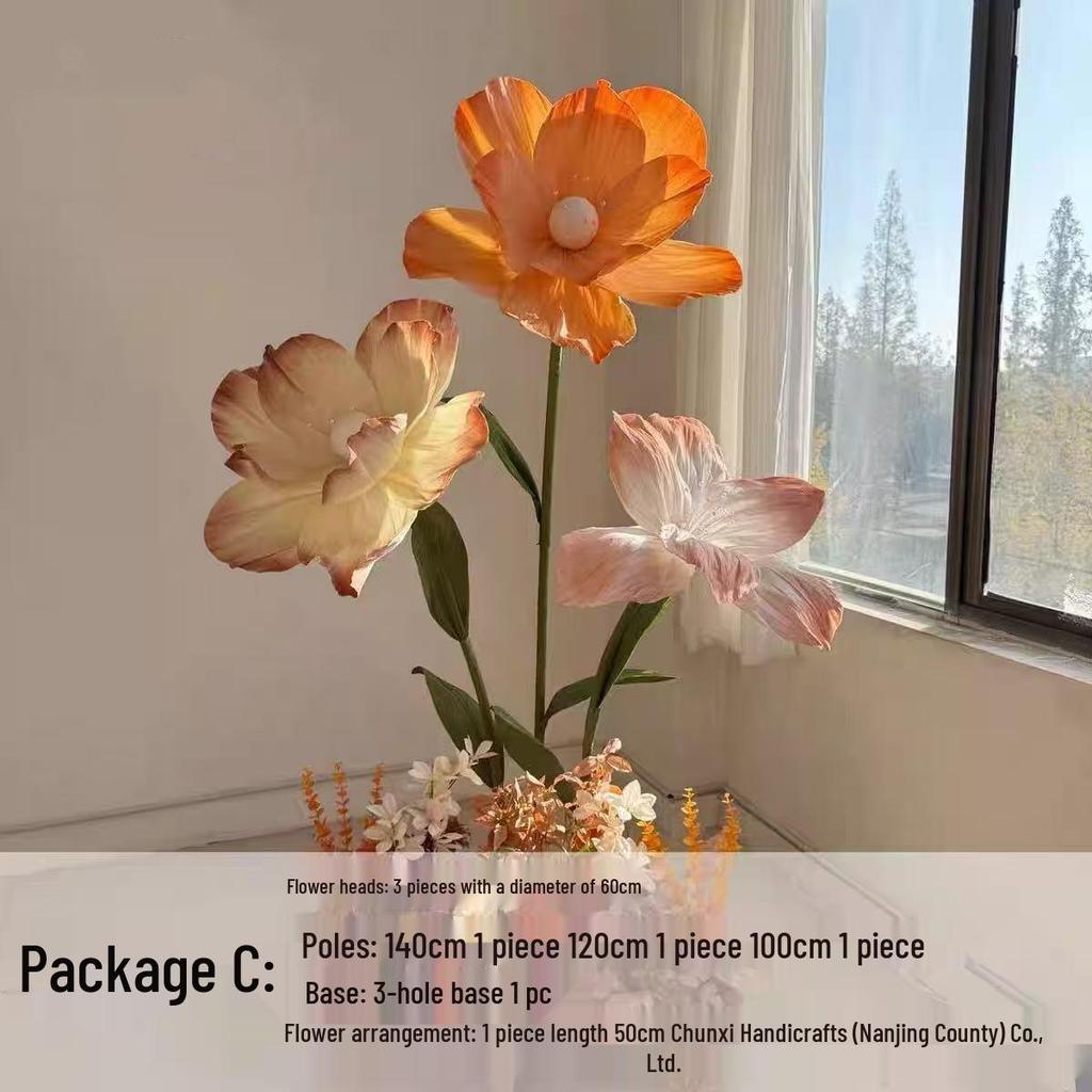 Giant Coffee-Colored Autumn Paper Poppy Flowers for Wedding and Window Displays