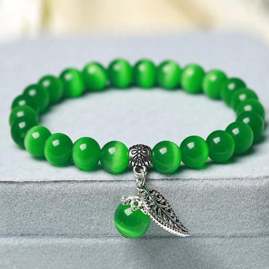 Женский браслет в этническом стиле, гладкая эластичная веревка, полировка ручной работы, украшение, привлекательные опаловые бусины