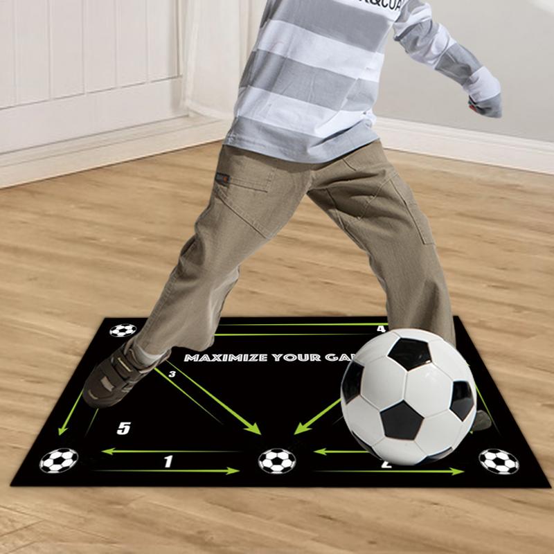 Мат для тренировок по футболу Футбольная тренировочная площадка для шагов Тренировочная площадка для отжиманий Футбольный мат для дриблинга резиновый Футбольная практика