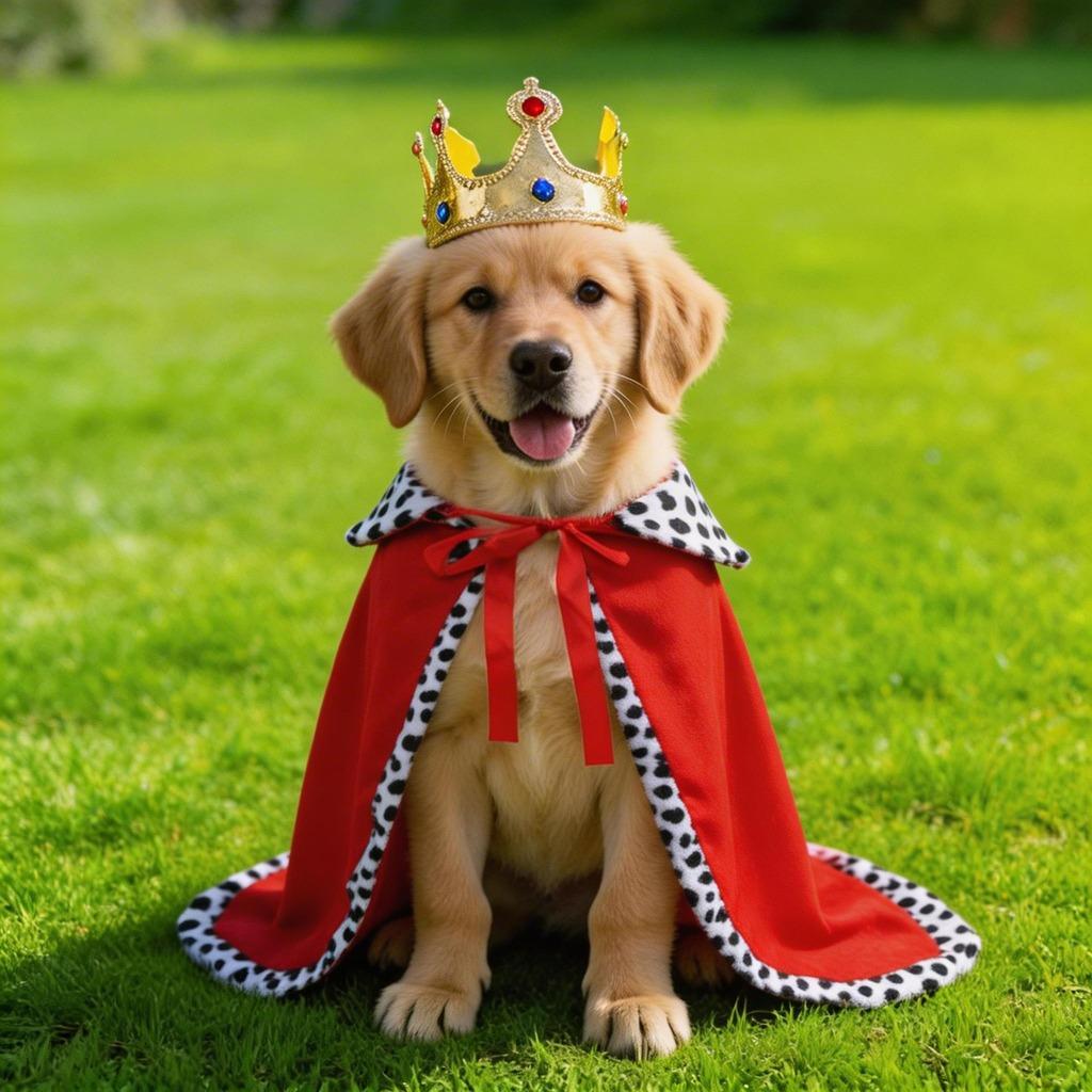 Funny Pet King Costume Velvet Red Cloak Gold Crown Set Cosplay Clothes Party Dress Up Apparel for Dogs Cats