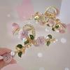 Women and Girls' Daily Hair Accessories Large Unique Design Flower Printed Hair Claw Hair Clips Made of Durable Alloy