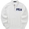 Polo Letter Embroidered Mock Neck Half Zip Pocket Long Sleeve Sweatshirt Men Sweatshirt 710959021-002