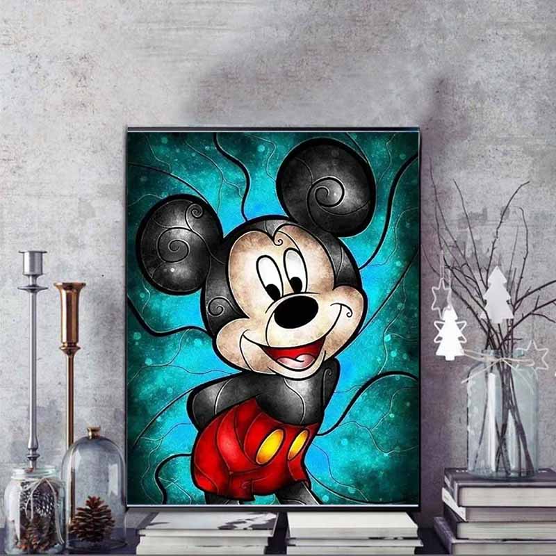 Disney Набор для алмазной живописи Микки Маус Витраж Иллюстрация Вышивка Настенное украшение DIY Набор Подарок Ручная работа Кристалл 5D Алмаз