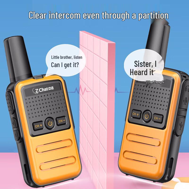 Zchat K10 Детская рация с большим радиусом действия, перезаряжаемая - Комплект из 2 шт. (Китайская версия)