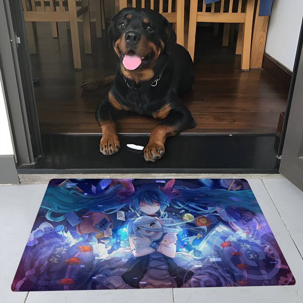 Music Characters M-Miku Room Mats Retro Multiple Choice Living Room Kitchen Rug Non-Slip Welcome Rug